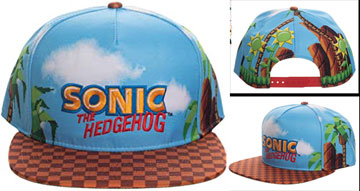 All-Over Design Green Hill Sonic Cap Hat