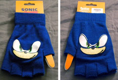 Sonic face Fingerless Gloves