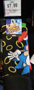 Die Sonic Socks Black Crew Sock