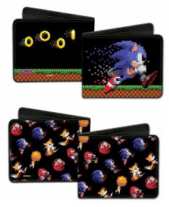 2 Black Pixel Bifold Sonic Wallets