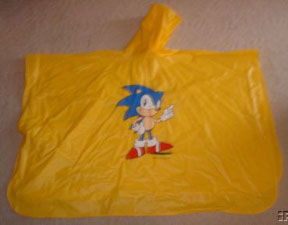 Yellow plastic poncho raincoat