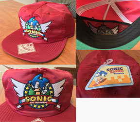 Red Cloth Cap Hat Embroidered Sonic