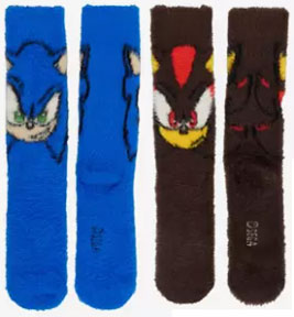 Fuzzy Socks Sonic Shadow Hot Topic