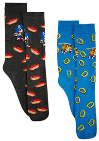 Tall Socks Pixel Art 2 Pair Sonic Tails
