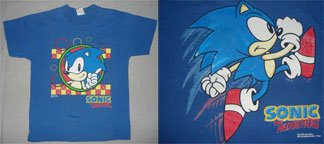 1994 Colored Circles 2 Sided Blue Sonic Tee