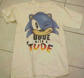 Dude with a tude frontal Sonic the Hedgehog art shirt