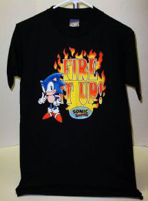 Fire It Up Flames Classic Sonic Shirt