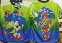 Sonic X Characters Green Blue Lycra Shirt