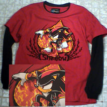 Shadow Hedgehog flame spade shirt