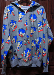 Classic Pattern Sonic Gray Mens Hoodie