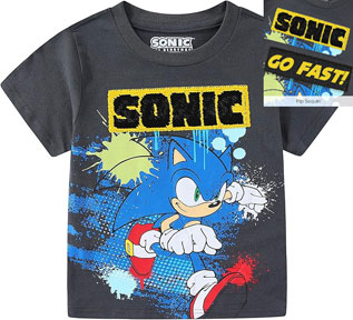 Sonic Go Fast Flip Sequins Tee