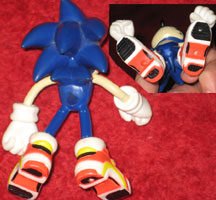 Painted Sonic bendy shoe bottoms