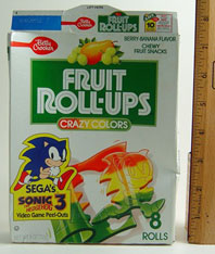 Crazy Colors Sonic 3 Fruit Roll Ups