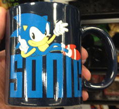 Laying Down Sonic Name Black Ceramic Mug
