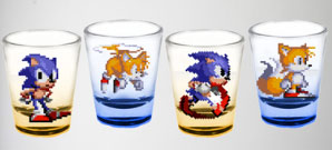 Classic style Sonic Tails Sprite Shot Glass Set