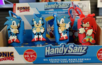 Handy Sanz Sanitizer Sonic Bottles Display