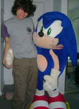 Sonic doll with person size photo