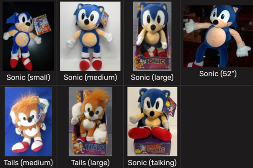 All Caltoy Sonic Plushes