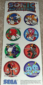 Sonic Adventure Character Variety Stickers