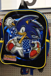 Embossed Look Sonic Backpack Schoolbag