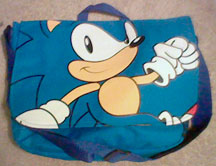 Blue Sonic flat messenger bag