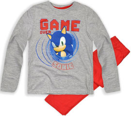 Game Over Sonic Gray Red PJ Kids Set
