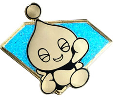Emerald Shape Chao Glitter Pin