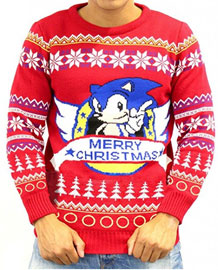 Merry Christmas Tacky Sonic Sweater Red