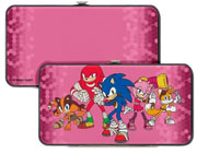 Hinge Wallet Pink Pattern Boom Characters