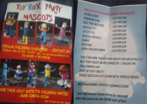 Fake Mascot Rentals Brochure