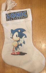 Vintage White Fake Stamped Stocking