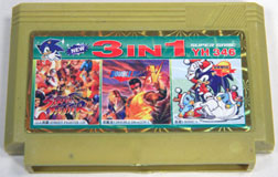 Famicom 3 in 1 fake cartridge