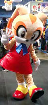 Waving cream costume character