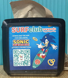 Bahama Bucks Surf Club Napkin Ad