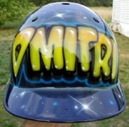Dmitri word baseball helmet
