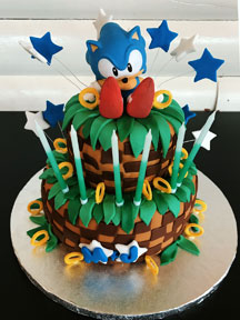 MJ Stars Fondant Fan Cake