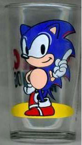 Sonic Classic & Logo Mustard Glass 