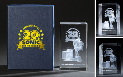 ソニック Sonic 25th Anniversary 3Dクリスタル SEGA Sonic The Hedgehog 25th Anniversary Crystal Cube 3D