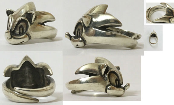 Silver Sonic Face 10th Anniversary Ring Details
