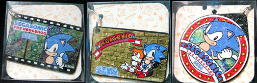 3 Sparkle Foil Sonic 90s Keychains