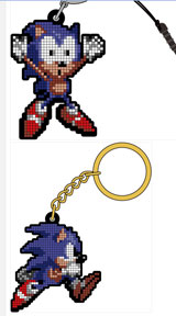 Sonic Pixel Style Phone charm & keychain