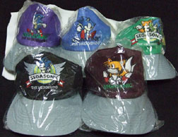 5 Different Embroidered Sonic Theme Caps