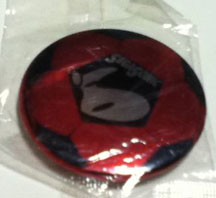 Metal Soccer Football Red Big Pin Button