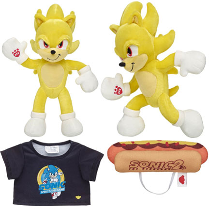 Build A Bear Super Sonic Plush w/Accs
