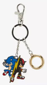 Sonic Shadow Movie Gold Ring Keychain