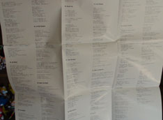 Japanese Lyric Paper Insert