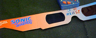 3D Blast Sonic the Hedgehog cardboard glasses
