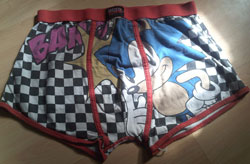 Checkered boxers Sonic portrait Matalan