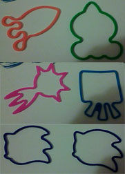 Wisps shapes rubberband bracelets
