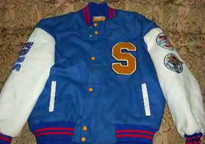 Rare lettermans' fake leather jacket